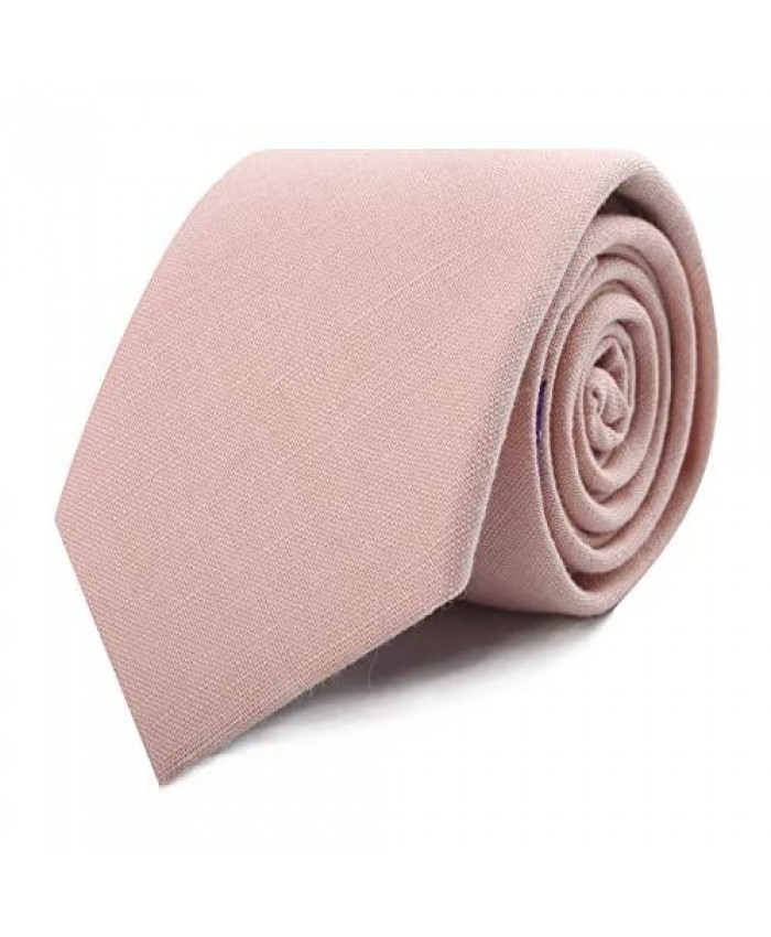 Blush Pink Ties Cotton Bow Ties Pocket Square for Adults & Kids Linen Neckties | Wedding Ties for Groomsmen | Tie for Groom