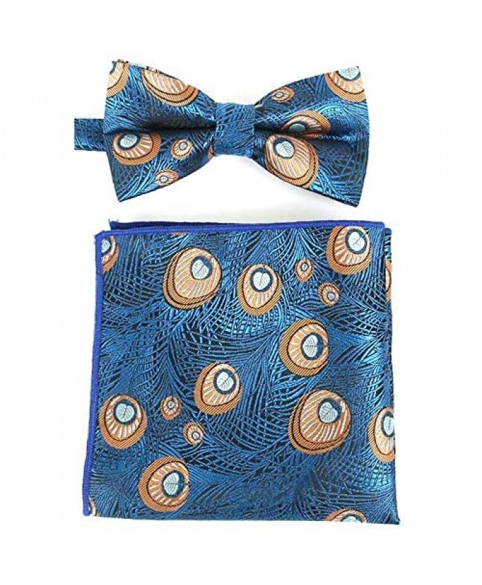 Flairs New York Paisley Collection Bow Tie & Pocket Square Matching Set