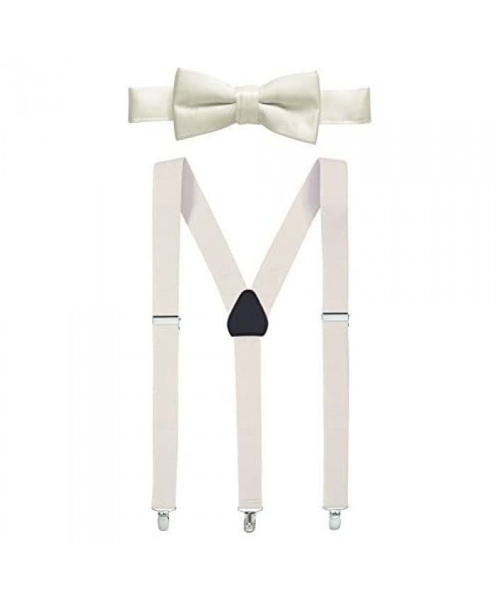 Hold’Em 1 Teens & Men Suspender and Bow Tie Set EXTRA STURDY POLISHED CLIPS Pre-tied Bow Tie Perfect for Tuxedo
