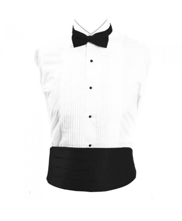 King Formal Wear Classy Black Cummerbund and Bow Tie Set with Box Black Satin One Size
