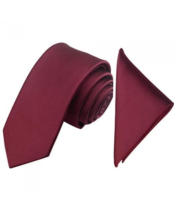 Mens Fashion Polyster 6cm/2.4'' Neck ties Pocket Square/Handkerchief Hanky Tie Set