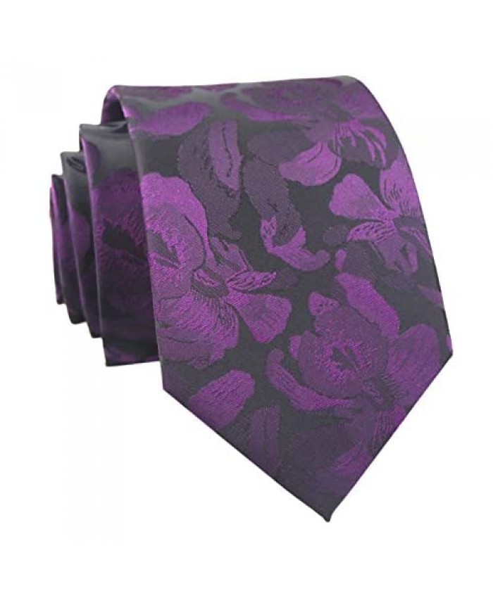 Men's Tie Cravat Jacquard Luxury Small Floral Pattern Wedding Necktie by Elfeves
