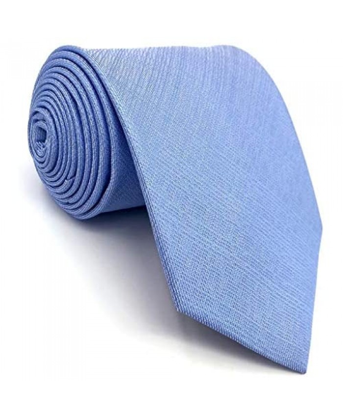 S&W SHLAX&WING Tie Sets for Men Dress Neckties Light Blue Solid Extra Long