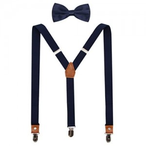 Suspenders And Pre-Tied Bowtie Set For Boys And Men By JAIFEI Casual And Formal
