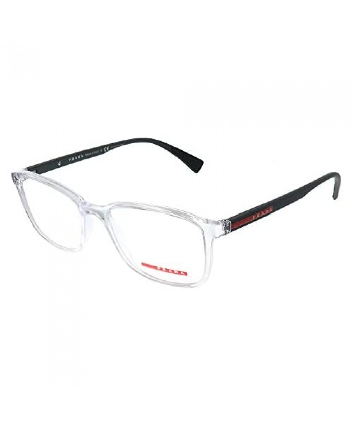 Prada Linea Rossa Lifestyle PS 04IV 2AZ1O1 Transparent Plastic Rectangle Eyeglasses 53mm