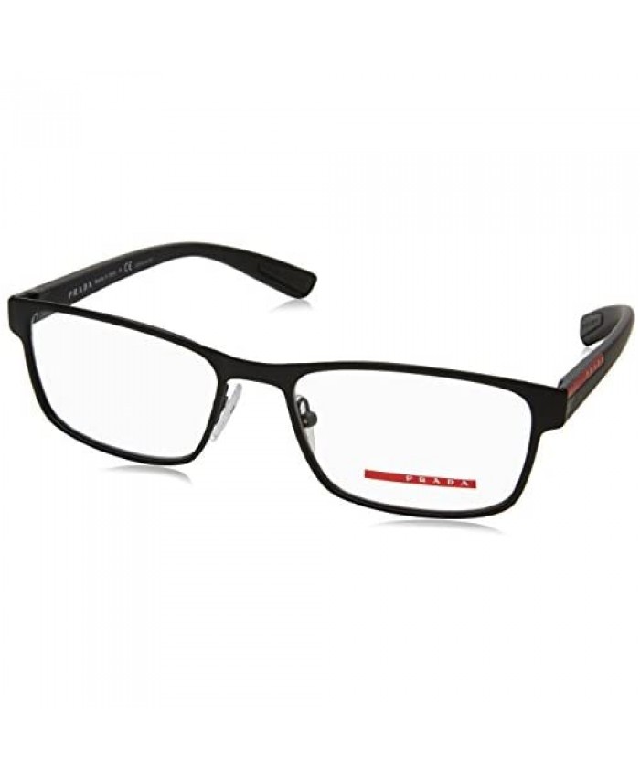 Prada Linea Rossa Men's PS 50GV Eyeglasses Black Rubber 53mm