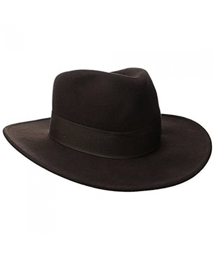Indiana Jones IJ559-BRN1 Mens Crushable Wool Felt Fedora Hat - Brown ...