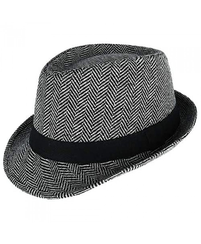 WESTEND Men's Herringbone Trilby Fedora Hat