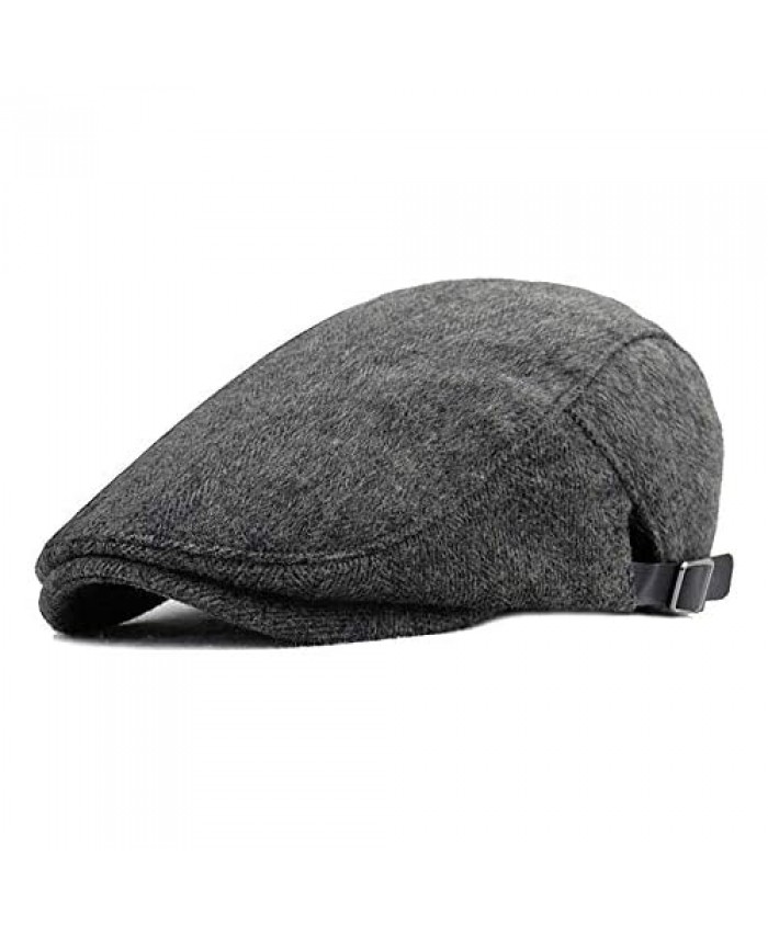 Croogo Men's Classic Irish Gatsby Newsboy Hat Wool Blend Herringbone Flat Cap Ivy Duckbill Beret Winter Cap Hunting Hat