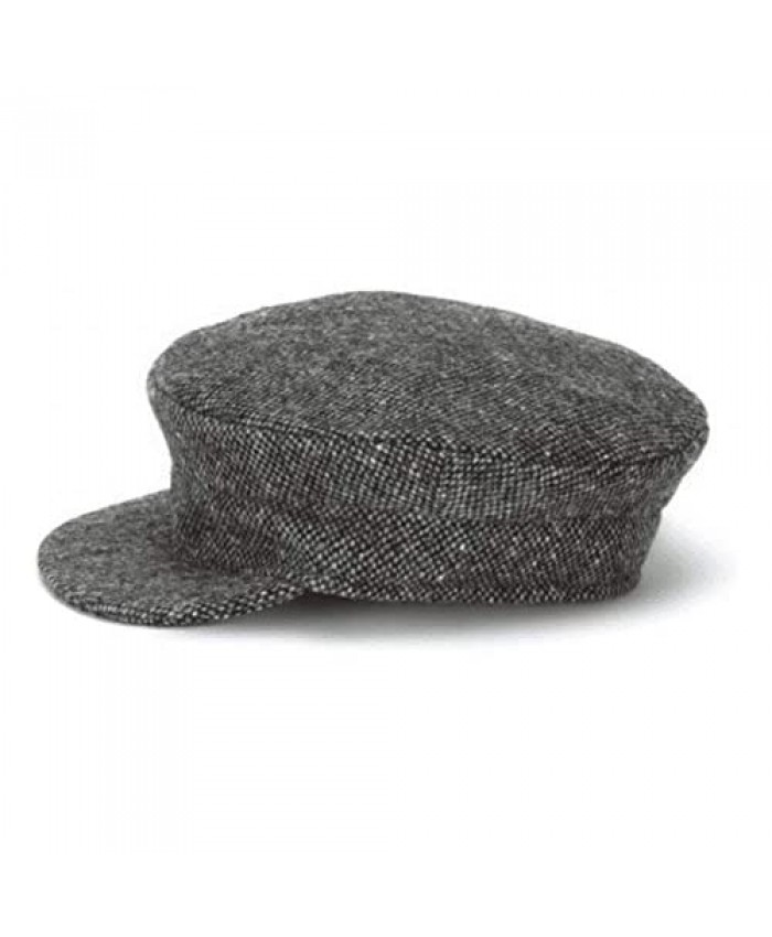 Hanna Hats Irish Flat Cap Skipper Driving Cap Handmade in Ireland Donegal 100% Tweed Wool