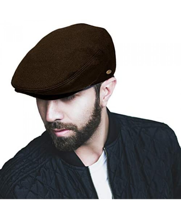 Men's Premium 100% Wool Classic Ivy Newsboy Collection Hat