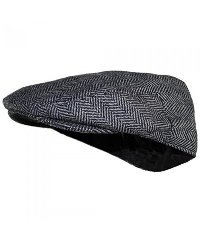 Ted & Jack - Classic Styling Street Easy Herringbone Driving Cap with Quilted Lining