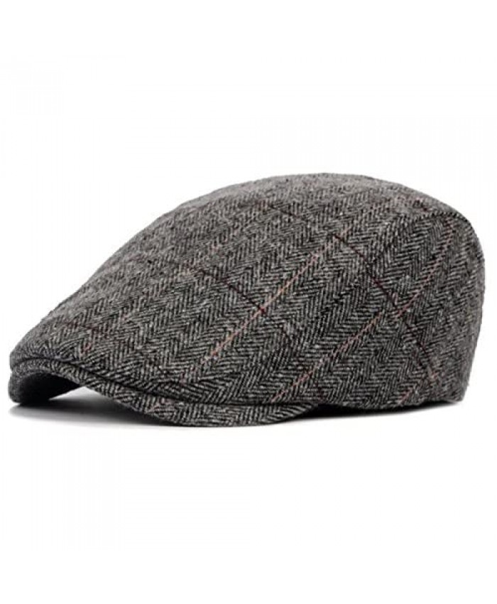 ZLS Mens Woolen Tweed Ivy Newsboy Cabbie Gatsby Golf Beret Driving Cap Hat