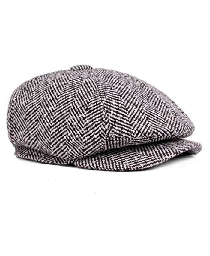 ZLSLZ Mens Striped 8 Panel Ivy Newsboy Cabbie Gatsby Beret Painter Hats Caps for Men