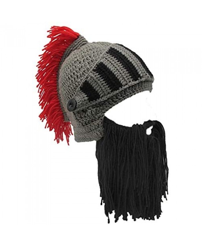 FALETO Wig Beard Hats Creative Original Funny Knit Hat Handmade Winter Beard Facemask