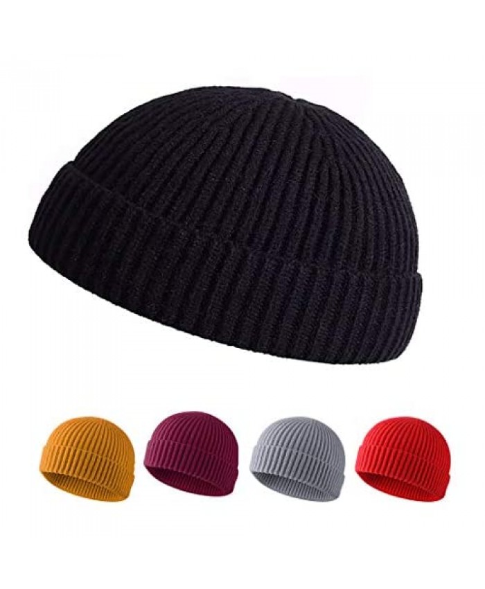 MAIAGO Fisherman Beanie for Men Women Wool Knit Cuff Beanie Cap Beanie Hat Warm Hats