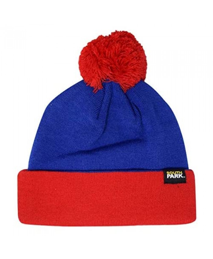 South Park Officially Licensed Stan Marsh Cosplay Knit Pom Beanie Hat - Blue/Red