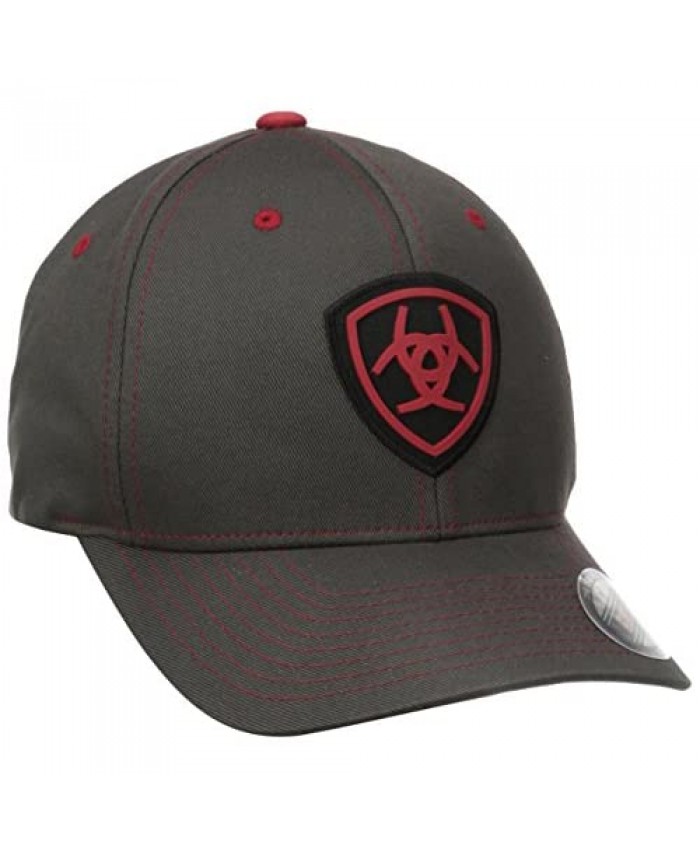 ARIAT Men's Gray Red Flex Fit Hat