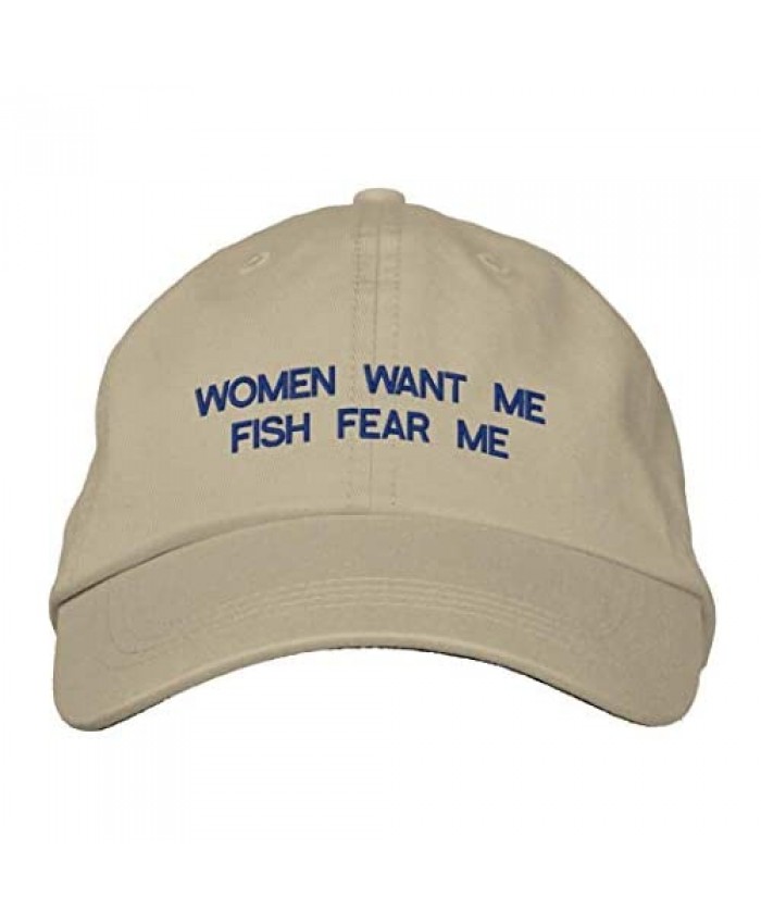 Embroidered Hat Women Want Me Fish Fear Me Embroidery Baseball Cap Baseball Hats Embroidery Dad Hats Hip Hop Hat