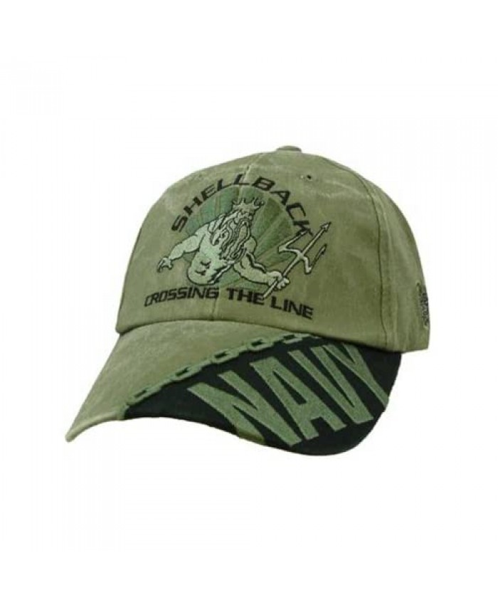 NEW Navy Shellback Crossing the Line OD Green Low Profile Cap
