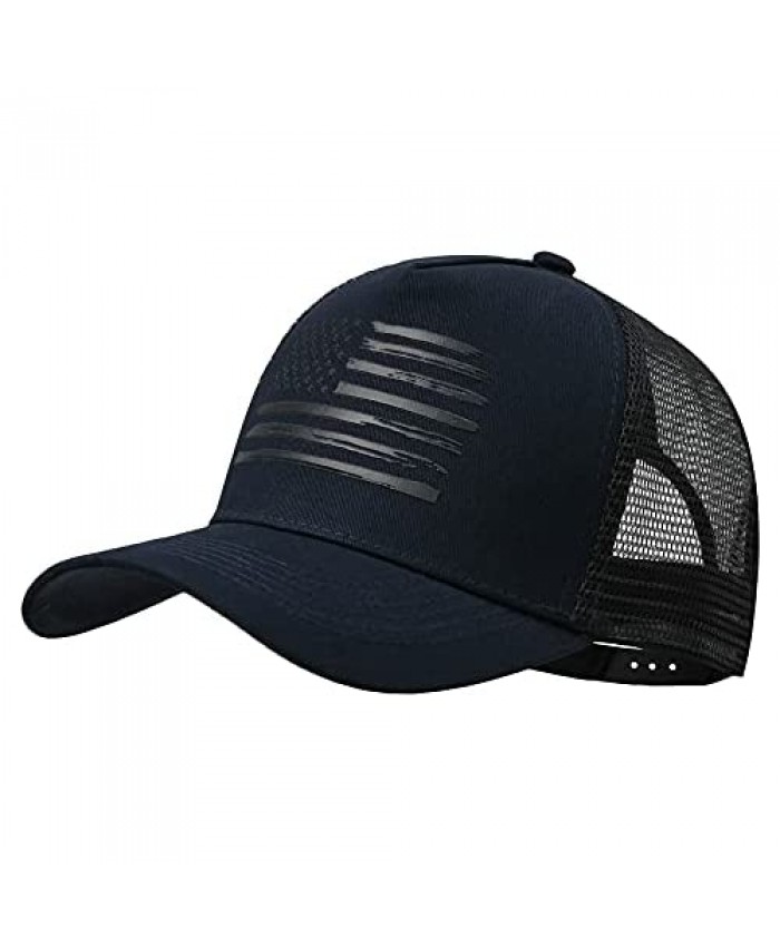 VIONLAN Baseball Cap American Flag Snapback Hat for Men Women 3D Embossed Logo Adjustable Tactical Mesh Trucker Hat