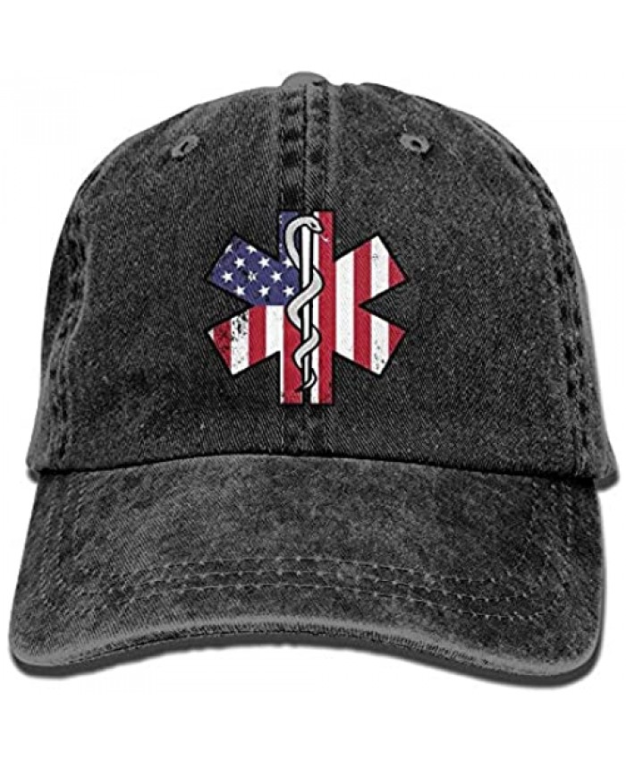 ~ Cowboy Hat Cap for Men Women American Flag EMS EMT