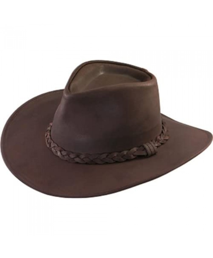 Henschel Men's Dakota Leather Australian Cowboy Hat XXX-Large Brown