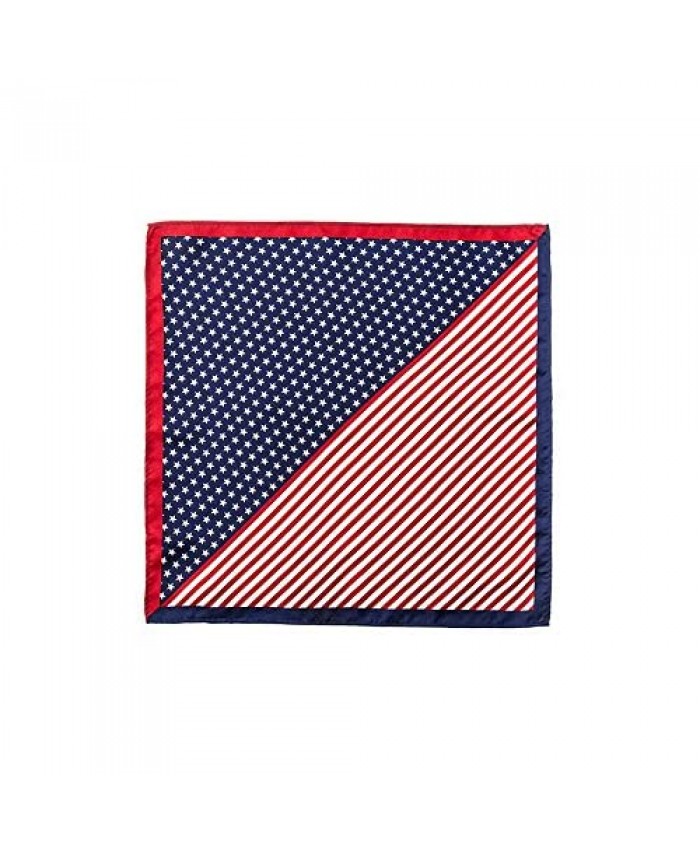 100% Silk American Flag Stars & Stripes Handkerchief Pocket Square