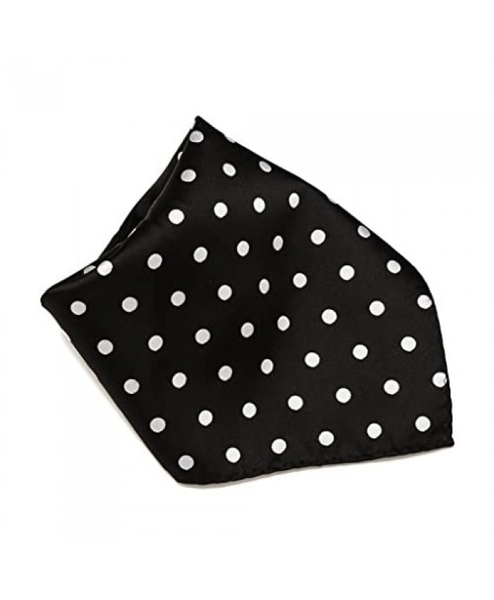 BLACK with WHITE Polka Dots Handkerchief Pocket Square Hanky Men's Handkerchiefs