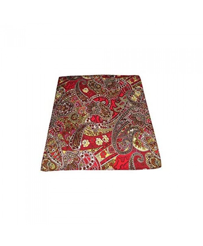 D&L Menswear Red Gold Paisley Silk Pocket Square