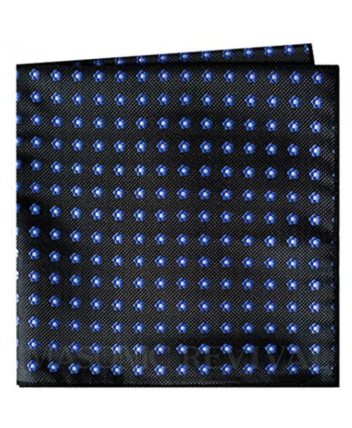 Forget Me Not Pocket Square Handkerchief by Masonic Revival (Black)