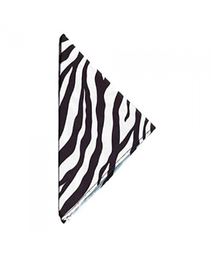 Jacob Alexander Men's Boys' Zebra Animal Print Black and White Pocket Square Handkerchief Hanky
