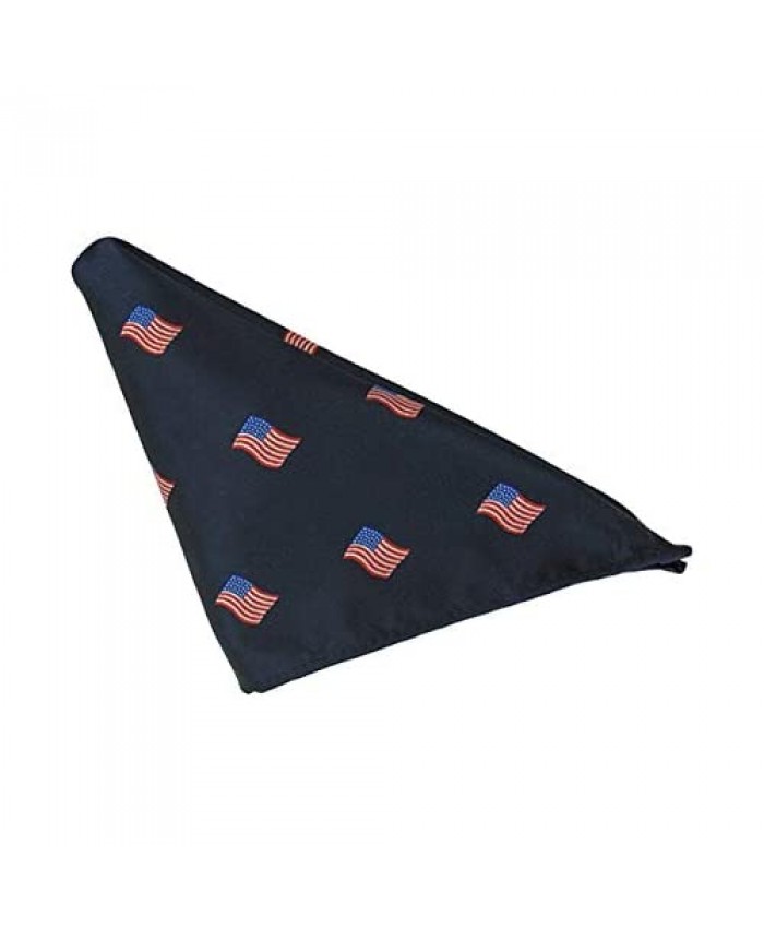 Jacob Alexander Woven American Flags USA Navy Pocket Square Hanky for Men and Boys - approx. 10 inch x 10 inch Square