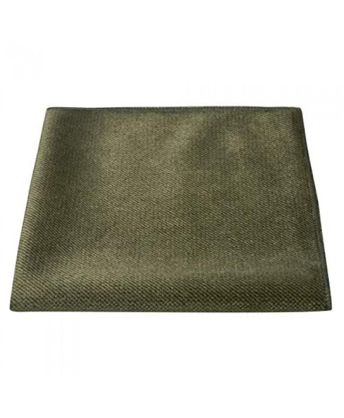 Luxury Olive Green Textured Velvet Pocket Square Handkerchief