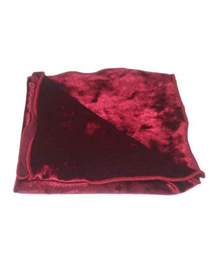 Luxury Red Crushed Velvet Pocket Square Handkerchief