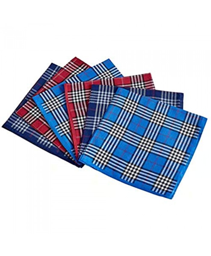 Men's Handkerchiefs 100% Cotton Checker Pattern 6 Pieces …