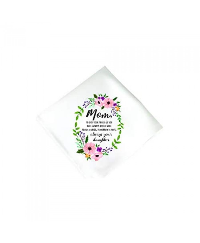 Mother Of The Bride Gift Wedding Handkerchief | Happy Tears Personalized Handkerchief for Women | Wedding Handkerchief For Mom | Mother Gift From Daughter | Thank You Mother In Law Gift From Groom
