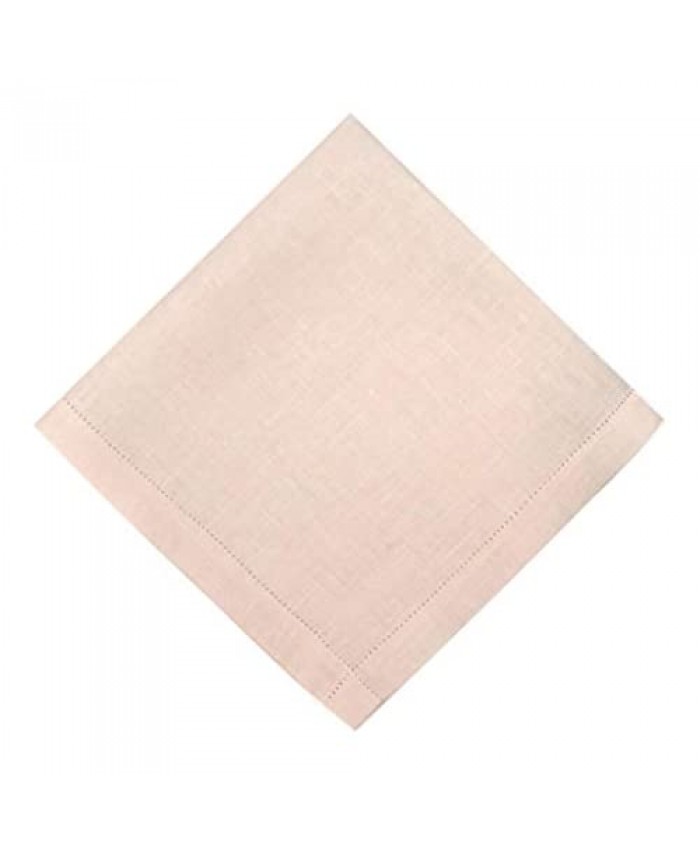 Thomas Ferguson Gentlemen's Hint of Pink Hemstitched Irish Linen Handkerchief Pack of 2 in Gift Box 16 x 16 inches