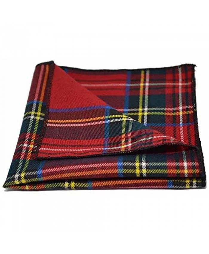 Traditional Red/Yellow Tartan Plaid Check Pocket Square Handkerchief