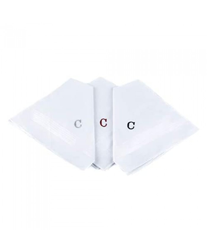 Umo Lorenzo Initial C Cotton Handkerchiefs for Men Boxed 3 PC Set