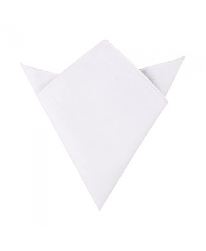 White Cotton Pocket Square | Linen Handkerchief Hanky for Men | 5 Yr Warranty