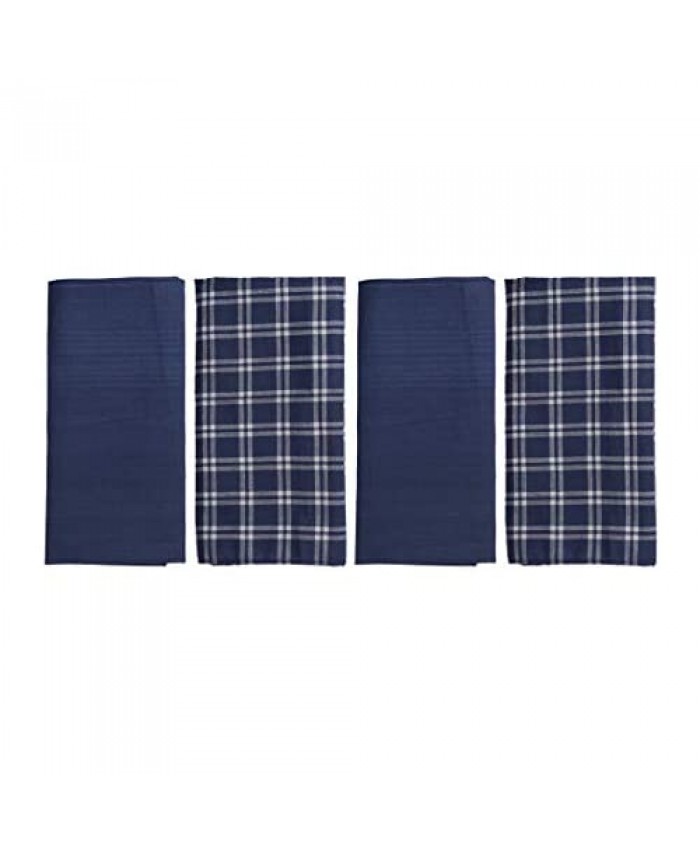 Y&G Men's Fashion Handmade Fabric 4 Pack Cotton Handkerchiefs Set Pretty Designer