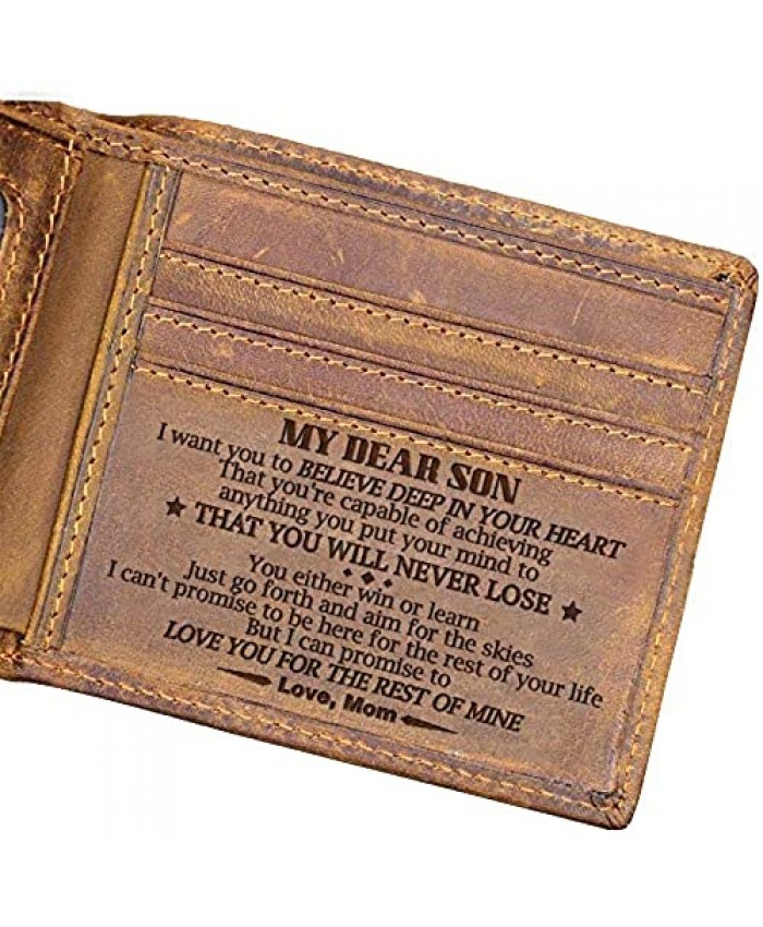 Engraved Bifold Wallet for Son - My Son Forever