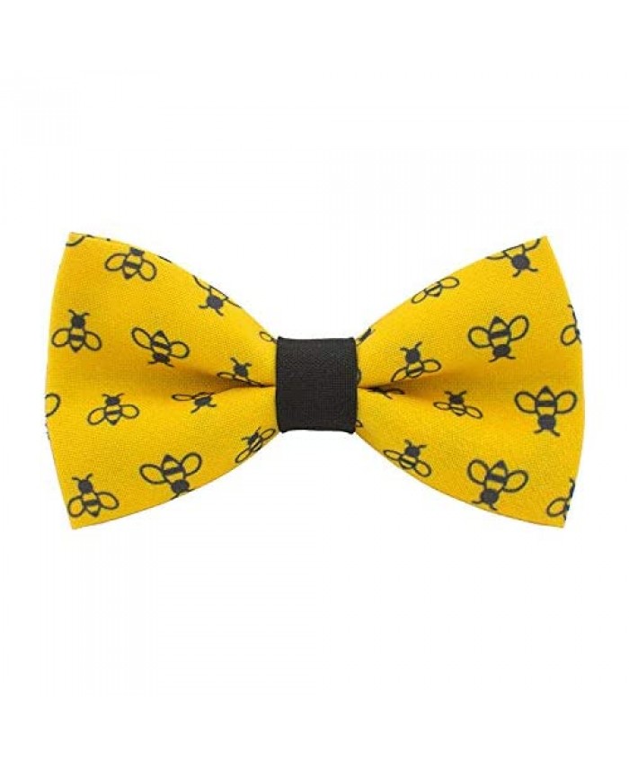 Dinosaurs bow tie Animal pre-tied patterns blue-peach colors unisex shape by Bow Tie House