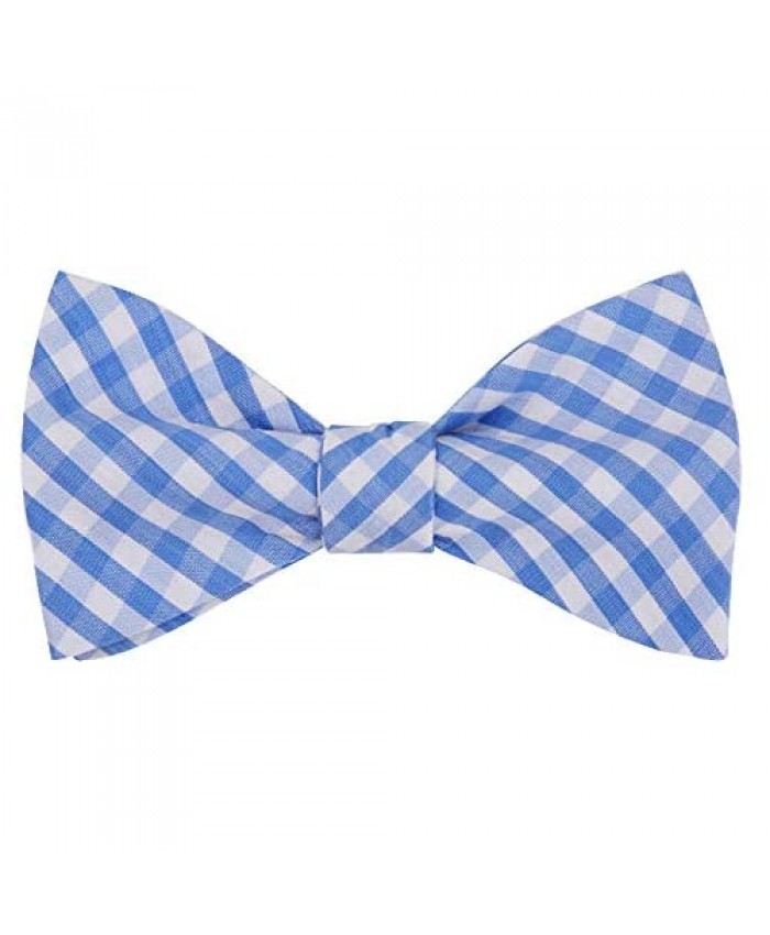 Jacob Alexander Men's Gingham Checkered Pattern Pre-Tied Clip-On Bow Tie