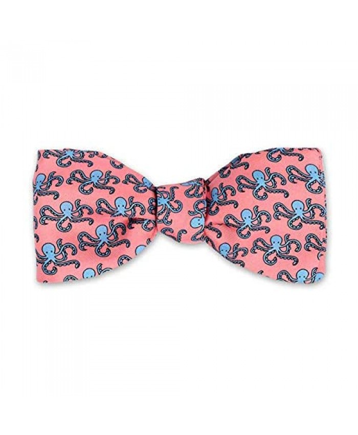 Josh Bach Men's Octopus Self Tie Silk Bow Tie in Pink Made in USA
