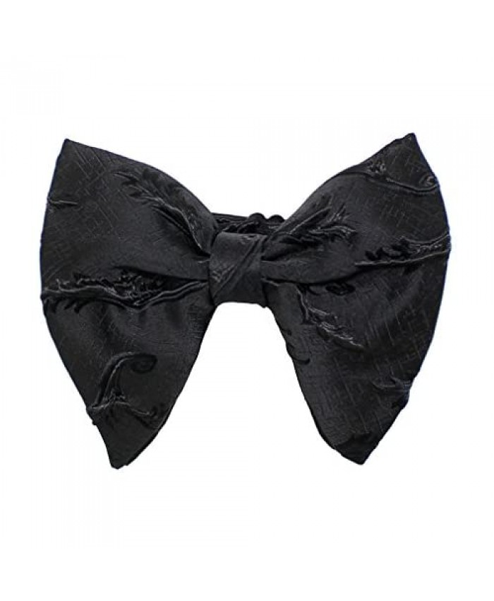 Levao Men's Vintage Jacquard Oversized Bow Tie Formal Tuxedo Bowtie
