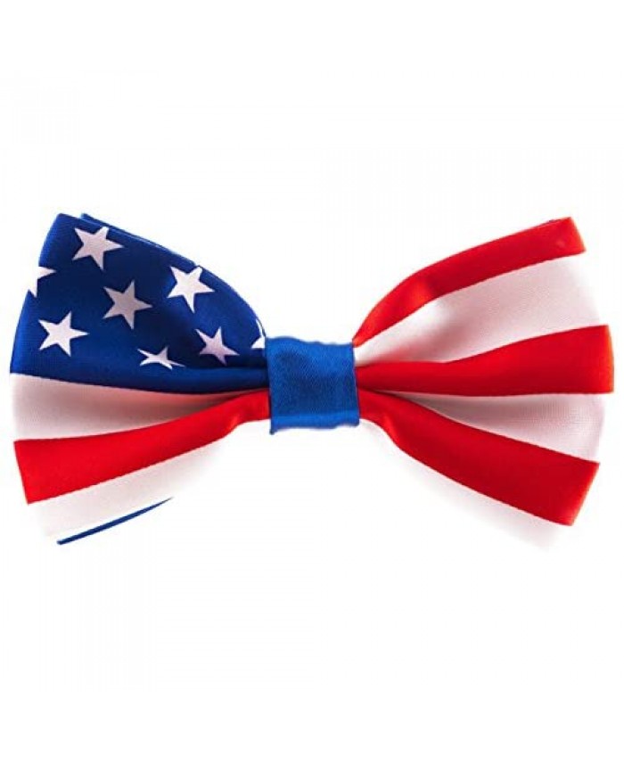 Men's American Flag Bow Tie Pre-Tied USA Patriotic Bowtie