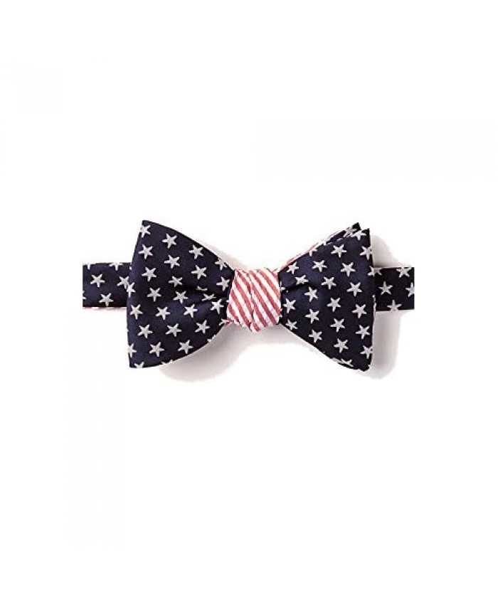 Mens American Flag Stars & Stripes Reversible Self Butterfly Bow Tie