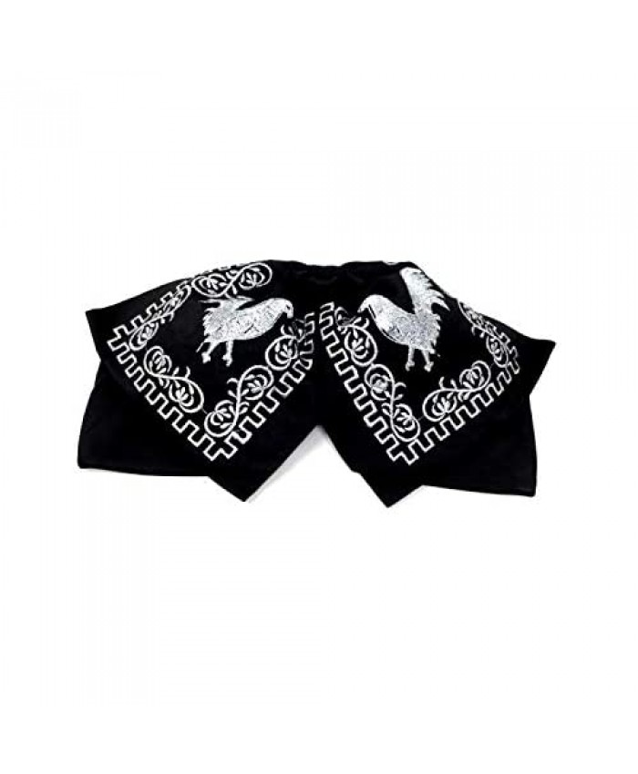 Mexican Charro Bow Tie Black elastic band Black and silver detailing necktie mexican charro mono de gala